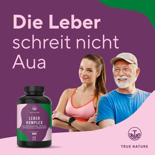 Detalle 2 de Leber Komplex – 180 Kapseln (90 Tage) mit Mariendistel, Artischocke, Löwenzahn & Cholin – TRUE NATURE