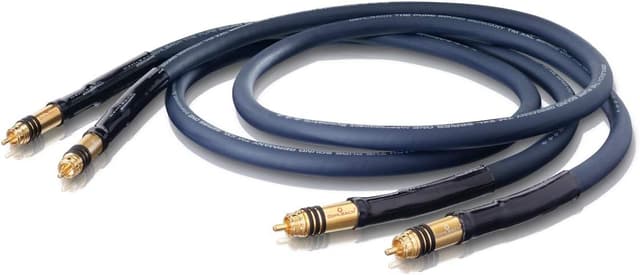 Detalle de OEHLBACH Series 1 High-End Stereo Audio-Cinch Kabel-Set (RCA), Made in Germany, Mehrfachschirmung – 2 x 1,75 m, blau