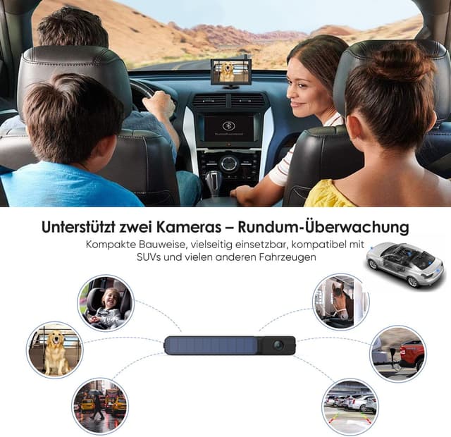 Detalle 2 de Foxpark Solar Rückfahrkamera 1080P 5"