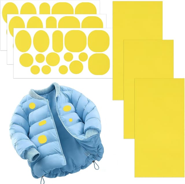 Detalle de TAIANJI 6-Blatt Daunenjacke Reparaturflicken aus Nylon (48 Stück) selbstklebend, gelb