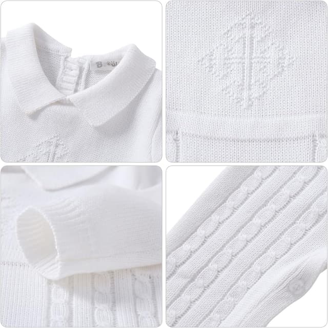 Thumbnail 6 de Booulfi Baptism Outfit for Boys White Romper