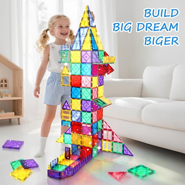 Thumbnail 4 de Magnetic Tiles 100-piece glitter STEM set 🧩