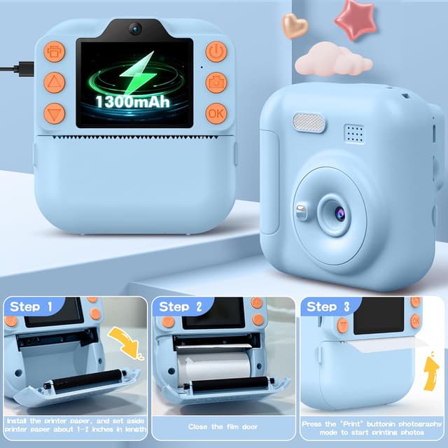 Thumbnail 6 de Coxlame Kids Instant Print Camera 1300mAh