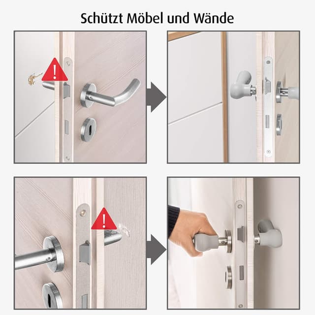 Detalle de Reer HandleGuard protezione maniglia: set di 4 paracolpi in silicone per porte