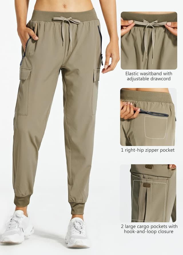 Detalle 2 de Libin Damen Cargohose Jogginghose Leicht & wasserdicht – schnelltrocknend, UPF 50+