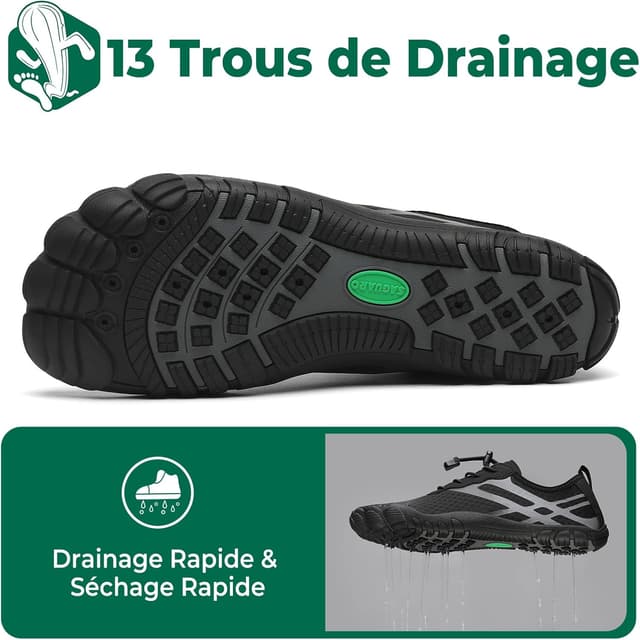 Detalle 2 de SAGUARO Chaussures aquatiques barefoot à séchage rapide, tige souple et antidérapante (GR.36–48)