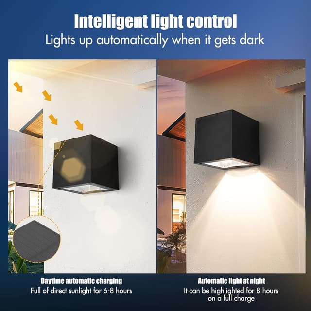Thumbnail 4 de YUNYODA Solar Wall Lights 4 Pack 1200mAh