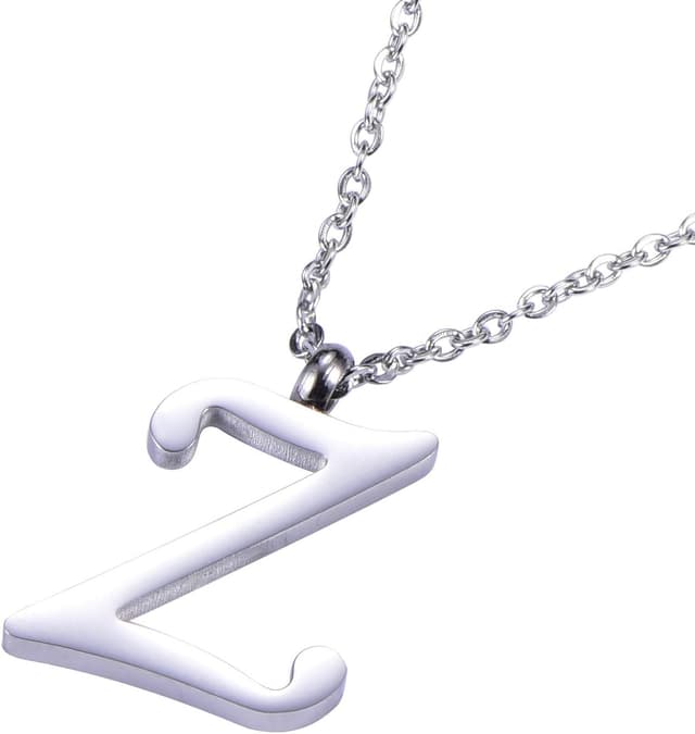 Detalle 2 de Morella collana da donna in acciaio inox argento con ciondolo lettera