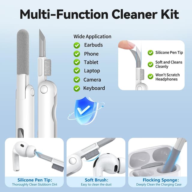 Detalle 2 de Flower Engraved Magnetic-Lid Silicone Case for AirPods Pro 3 (2025) with Keychain & Cleaning Kit