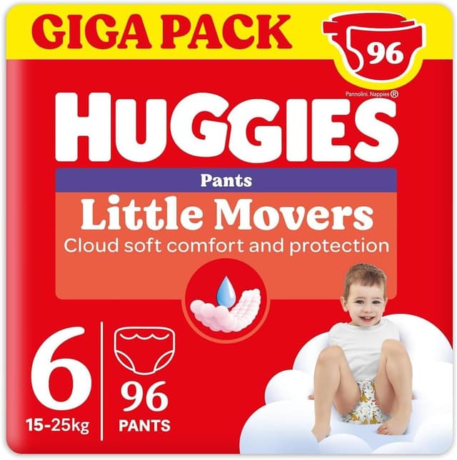 Detalle de HUGGIES Little Movers Taglia 6 96 Pz 🧷