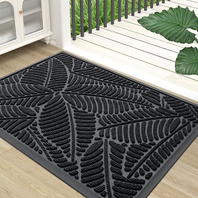 Detalle de Colorxy Waterproof Doormat (30''x17'') Natural Rubber Non-Slip Low-Profile Indoor Outdoor Door Mat