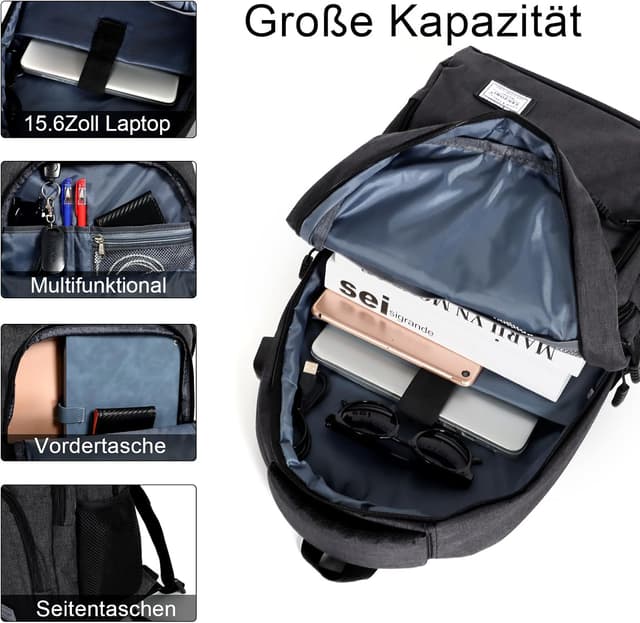 Detalle de Rucksack für Laptop 15,6 Zoll 32×15×46 cm