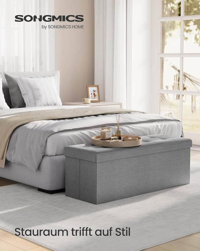 Detalle 2 de SONGMICS Sitzhocker mit Stauraum 131 L