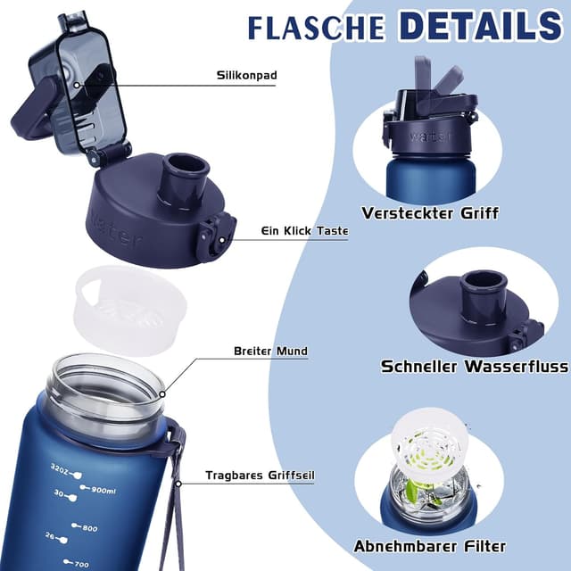 Detalle 2 de AOPREL Trinkflasche 1 l mit Filter