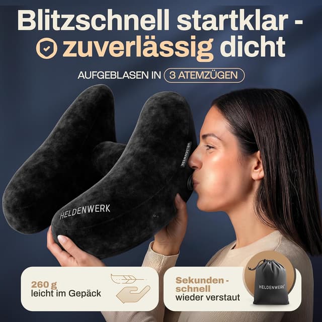 Detalle 2 de HELDENWERK Air Nackenkissen Flugzeug Aufblasbar