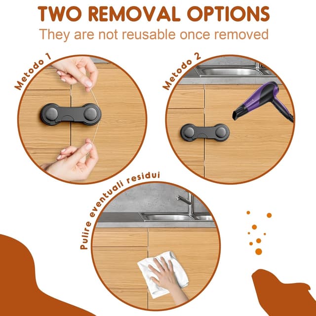 Thumbnail 6 de Kimsky 12-teilig Kindersicherung für Schränke & Schubladen (Schwarz), ohne Bohren