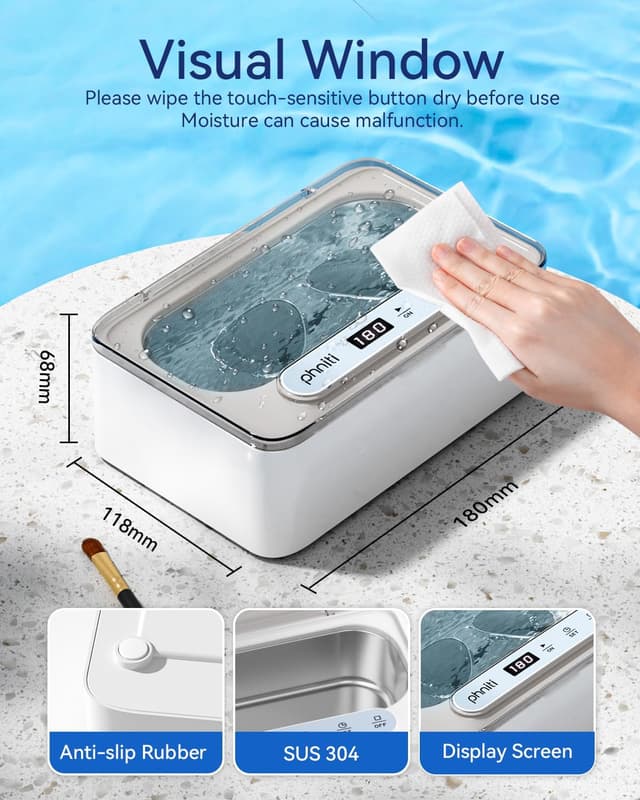 Thumbnail 5 de Phniti Ultrasonic Jewellery Cleaner 47KHz