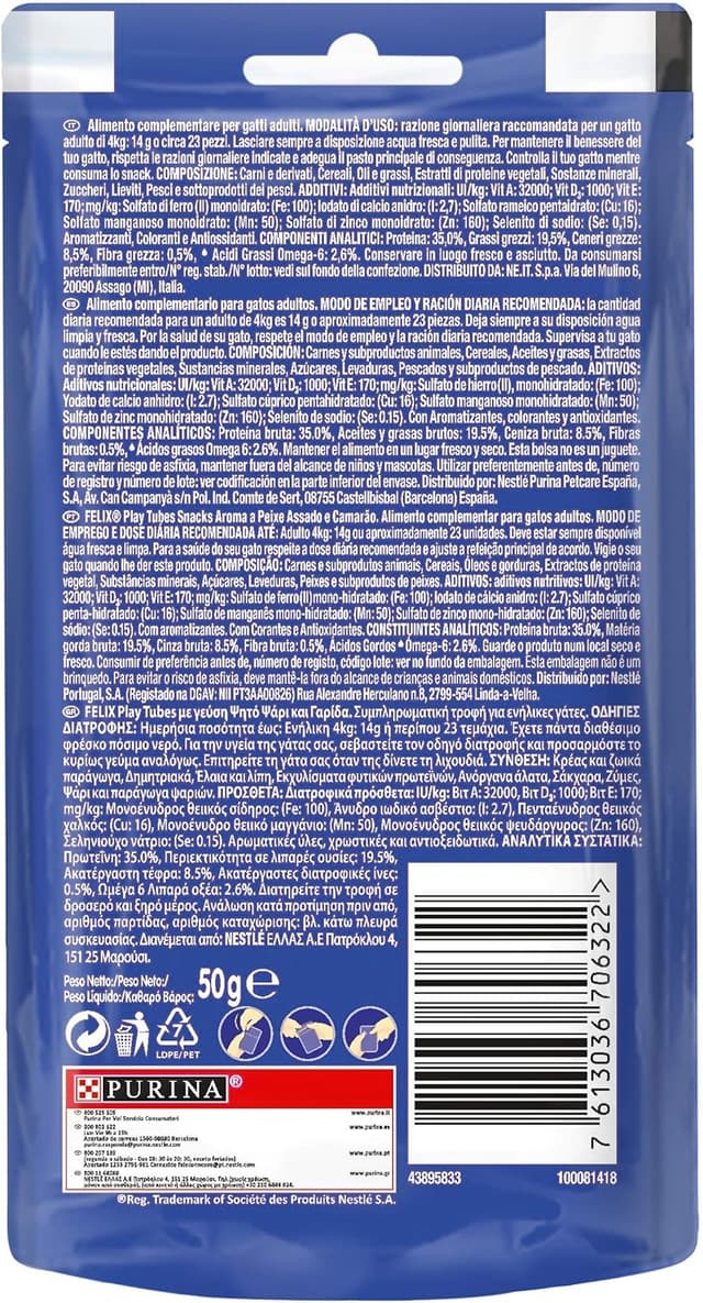 Thumbnail 1 de Felix Play Tubes snack per gatti 🐱