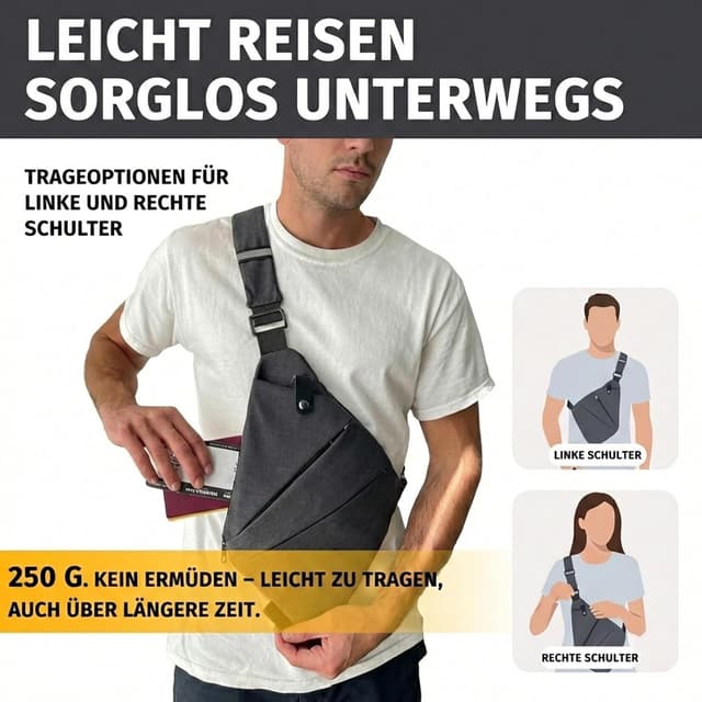 Thumbnail 4 de Gipfelfreund Anti Diebstahl Tasche, Gipfelfreund Umhängetasche, Schultertasche, Brusttasche, Diebstahlsichere Tasche, Anti-Diebstahl, Sicherheitstasche Reise für Damen und Herren
Gipfelfreund Anti Diebstahl Tasche, Gipfelfreund Umh…