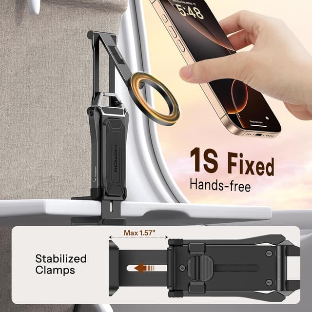 Detalle de OMOTON TP02 Pro 360° Rotatif pour trépied MagSafe avec vis 1/4" et plateau Arca-Swiss