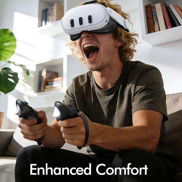 Detalle 2 de Controller Grips for Meta Quest 3S / Quest 3 with Anti-Slip Silicone Covers, Thumbstick Caps & Easy Battery Access (Black)