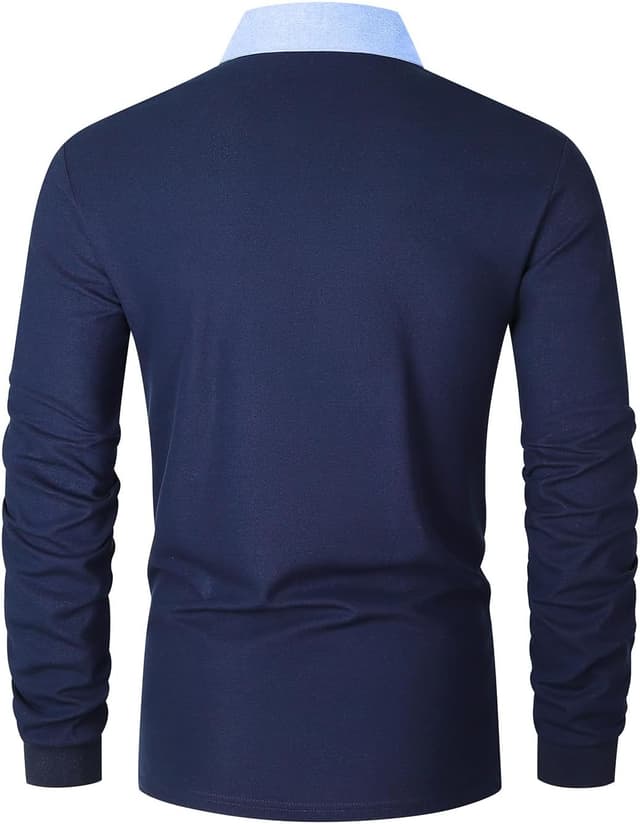 Detalle de Langarm-Poloshirt aus Baumwolle für Herren