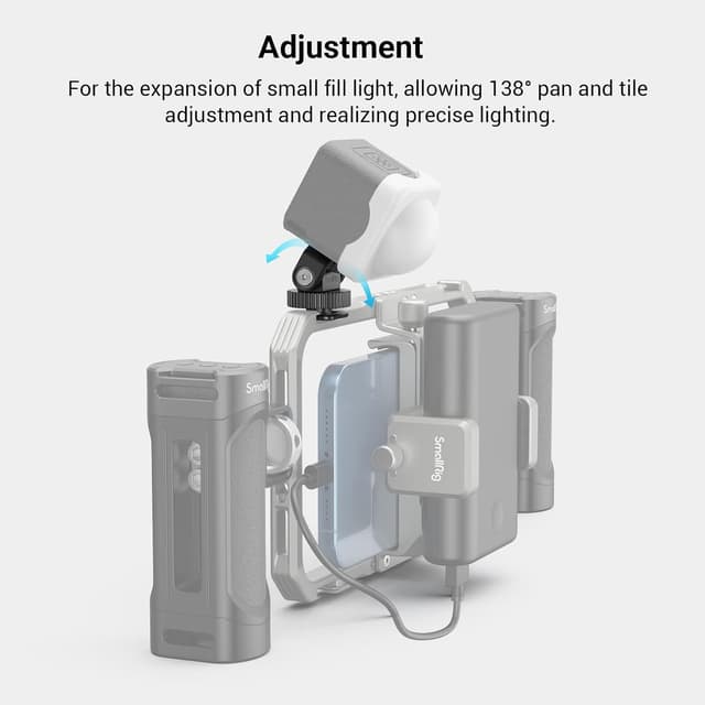 Detalle de SMALLRIG 3577 Mini Ball Head Cold Shoe Mount Adapter (1/4" + Kaltschuh) für Kamera, Käfig, Licht & Mikrofon