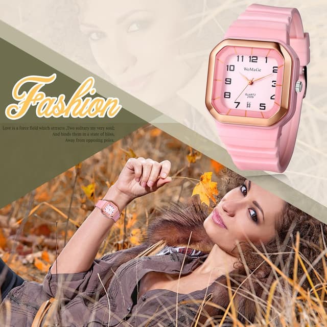 Thumbnail 5 de Avaner Quadratische Sportuhr aus Silikon mit Kalender – Herren & Damen Analog Quarz