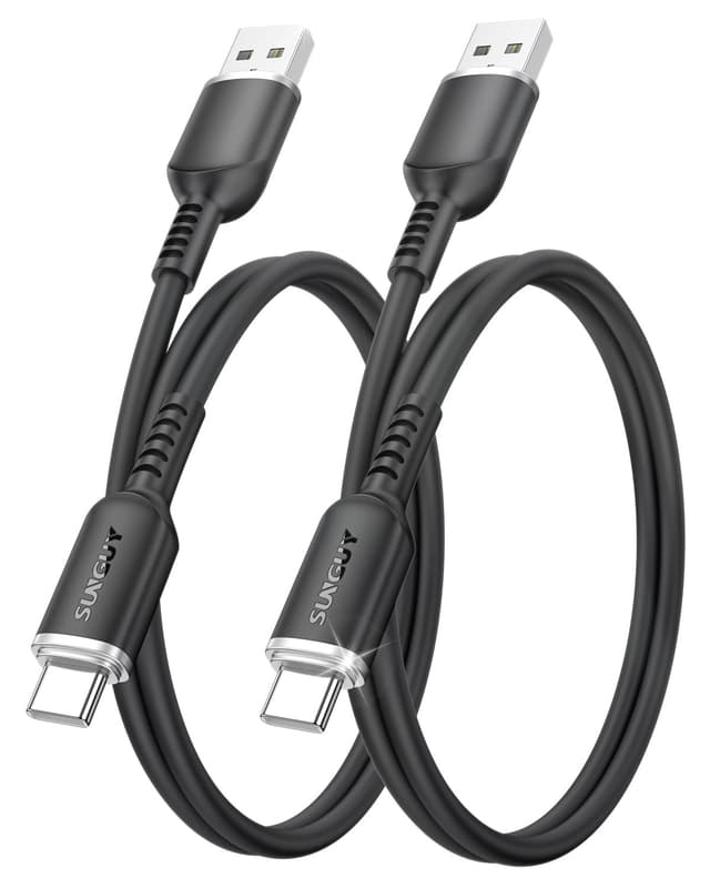 Detalle de SUNGUY Android Auto USB-C Kabel (2er-Set, 0,6 m) – weiches Silikon, 3A Schnellladen & Datenübertragung