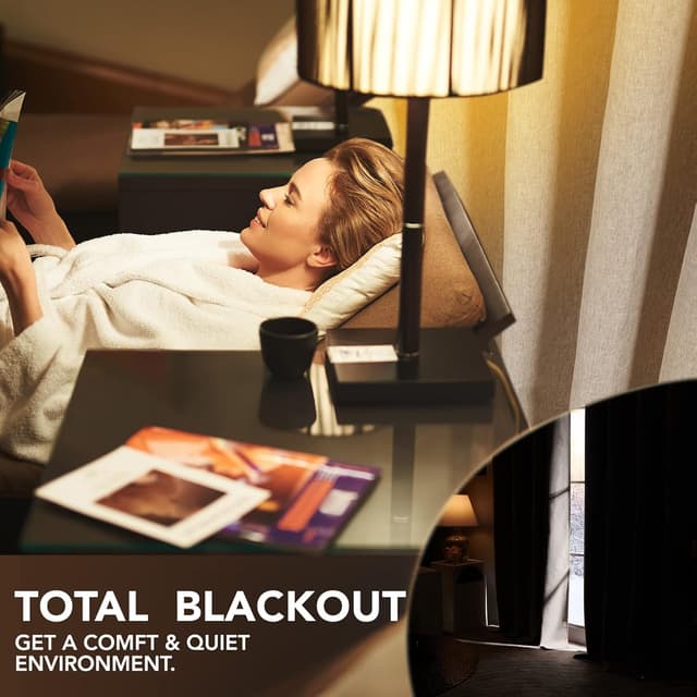 Detalle de Deconovo blackout thermal curtains, 52 x 63 inch