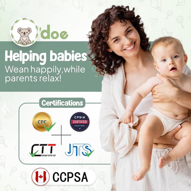 Detalle de O’doe Baby Weaning Set (15-Piece) Silicone Feeding Essentials with Suction Plate & Sippy Cup