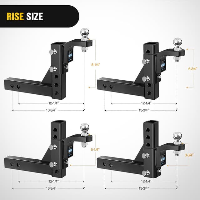 Detalle de Nilight Adjustable Hitch Ball Mount 7500 lbs