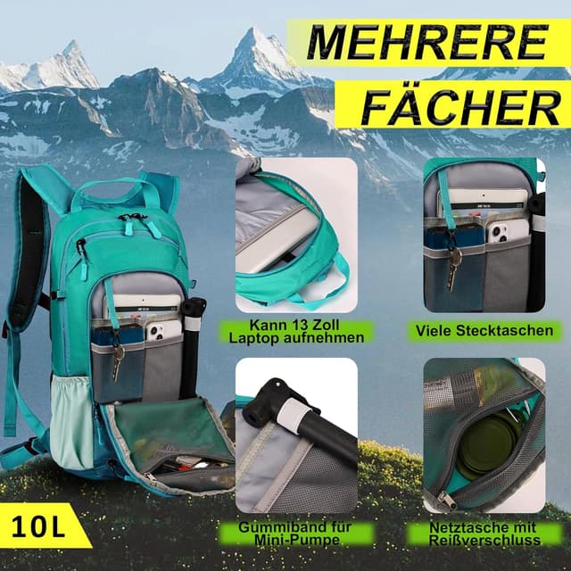 Detalle 2 de ONETOALL Fahrradrucksack 10L Kleinrucksack