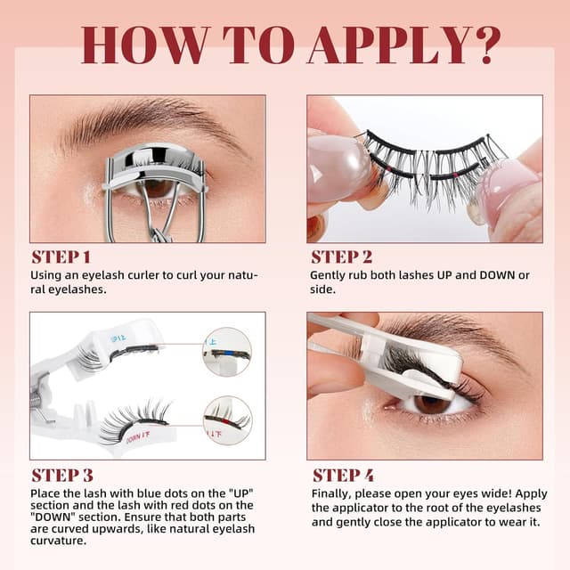 Detalle de Higu clace weiche magnetische Wimpern (SOFT SET-D2) ohne Kleber – inkl. Applikator