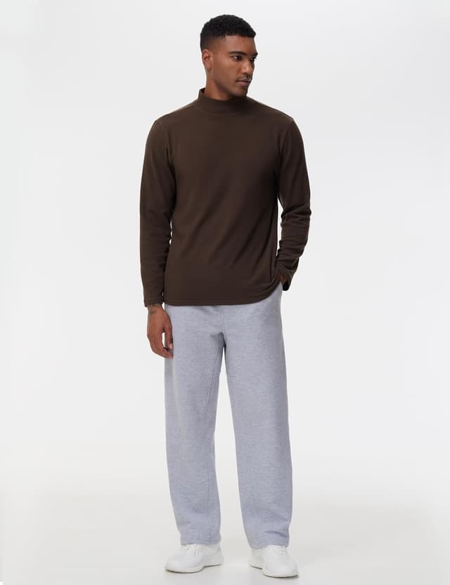 Detalle 2 de Pantaloni sportivi da uomo in pile THE GYM PEOPLE con tasche e coulisse per allenamento e tempo libero