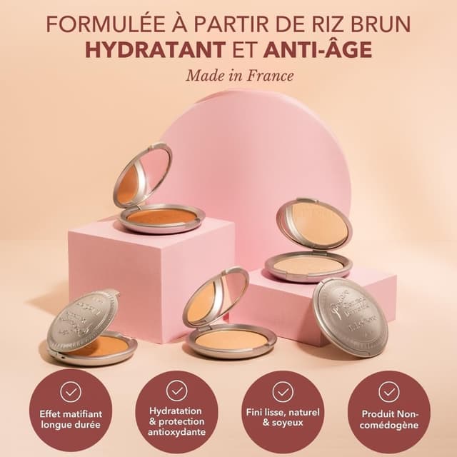 Detalle de T. LeClerc Poudre de Riz Compacte 05 Camélia – poudre teint matifiante et fixatrice longue tenue