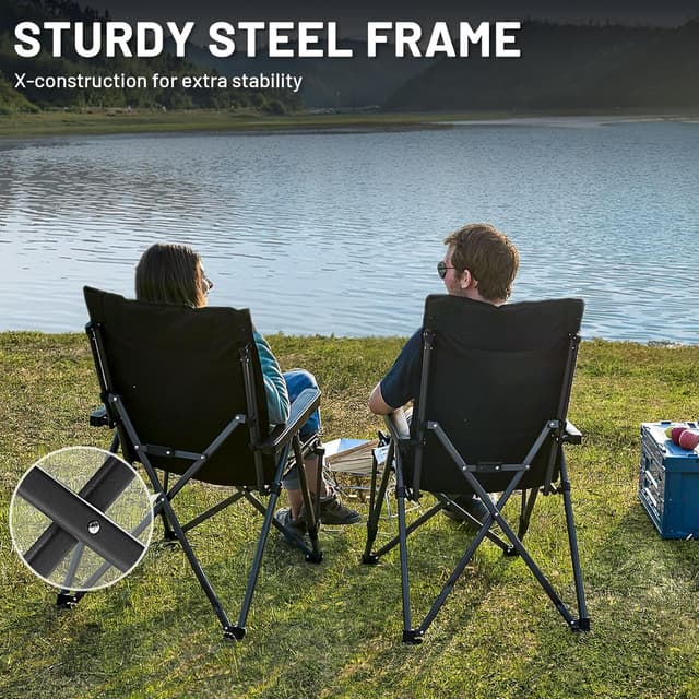 Thumbnail 4 de TIMBER RIDGE Heavy Duty Folding Camping Chair 260kg