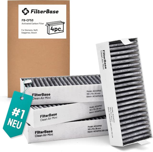 Imagen de FilterBase Aktivkohlefilter 4er Set 195x75x35 mm en OfertitasTOP