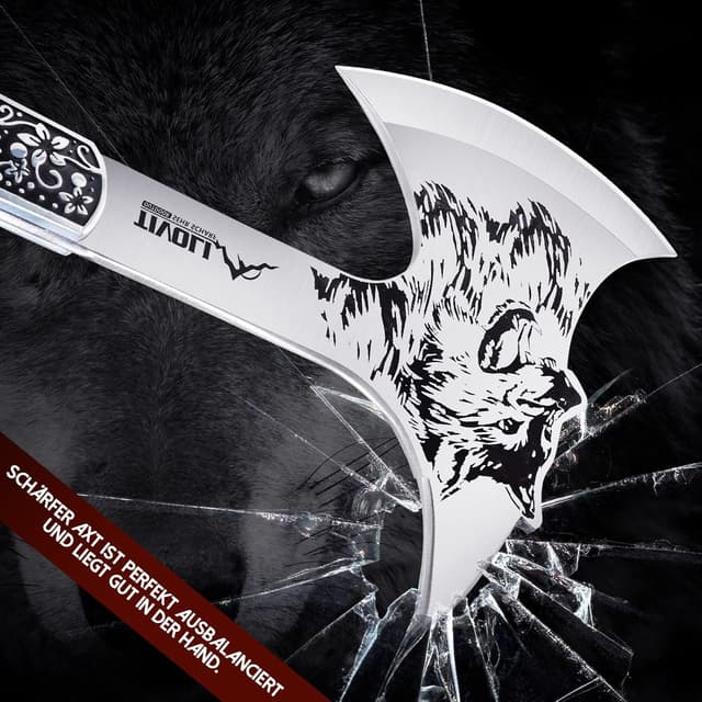 Thumbnail 3 de Hacha TIVOLI con Motivo de Lobo 28 cm