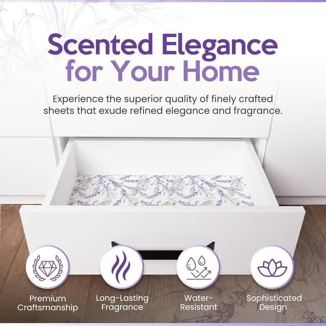 Detalle 2 de Linda's Essentials Lavender drawer liners