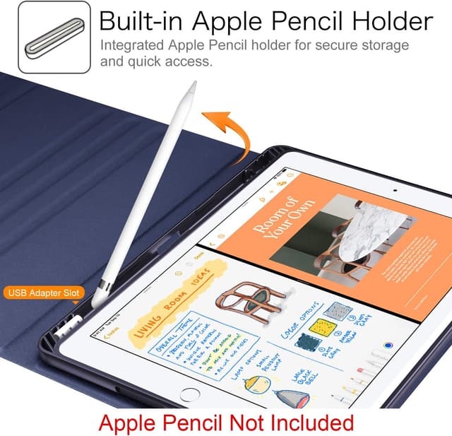 Detalle de FINTIE Tastatur Hülle für iPad 10,2 Zoll (9./8./7. Gen., 2019–2021) mit QWERTZ, Pencil-Halter und magnetischer Bluetooth-Tastatur