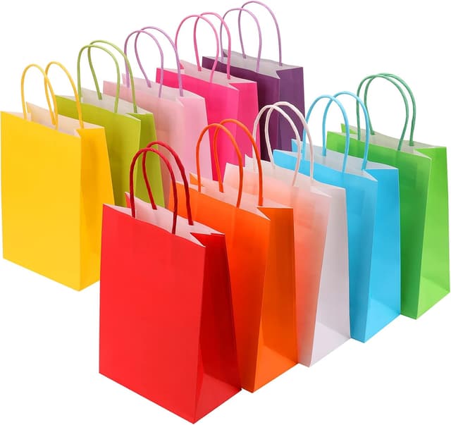 Detalle de Kraft Paper Party Bags 30-Pack with Handles