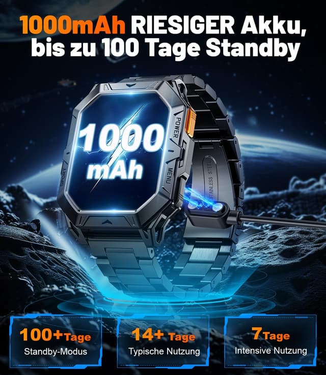 Thumbnail 3 de Smartwatch Herren Militär mit AMOLED 2,13