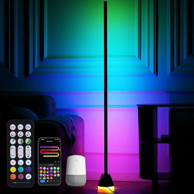 Detalle de LuminexDesigns Smart LED Floor Lamp RGBIC (WiFi) with RGBIC effects, music sync and Alexa control