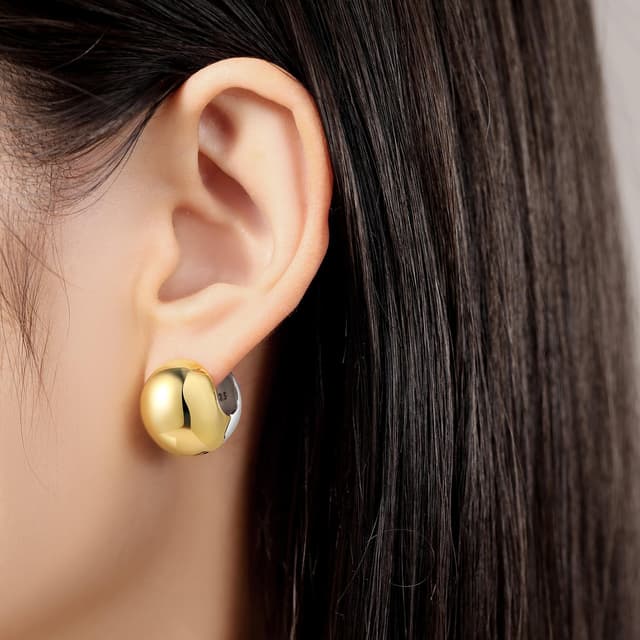 Detalle de Cycuff 925 hoop earrings 16 mm CZ