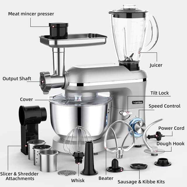 Thumbnail 7 de Homlee 3 en 1 Robot de Cocina 🍲 1800W, Amasadora y Exprimidor