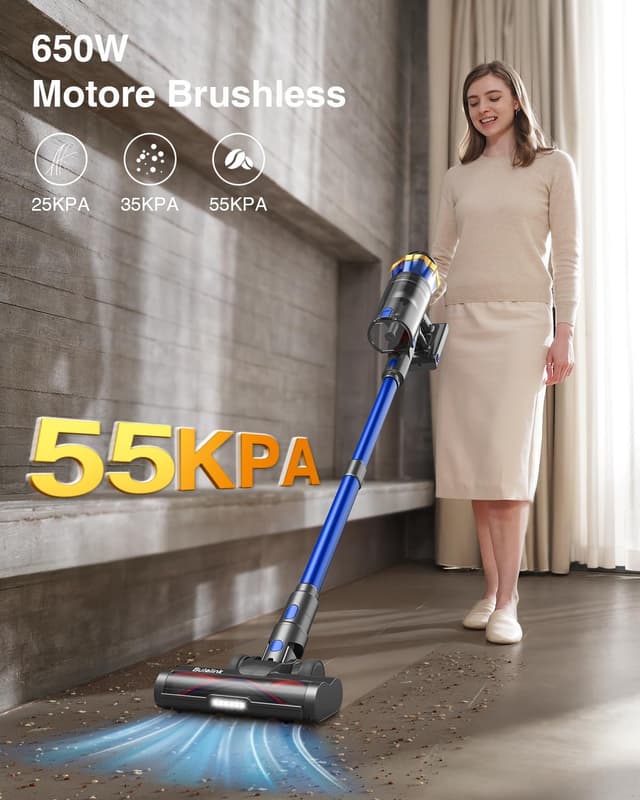 Detalle 2 de Aspirapolvere Senza Fili 48KPa 580W 65Min per Animali e Tappeti 🧹