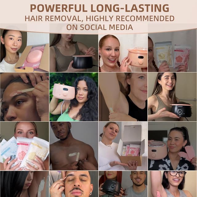 Detalle de KOTAMU Cera dura 1lb per depilazione senza strisce, adatta anche a pelli sensibili