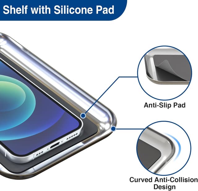 Detalle 2 de Stehender Toilettenpapierhalter aus Edelstahl mit Ablage oben für 4 Ersatzrollen