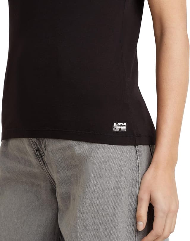 Detalle de G-Star Women’s Moto Slim U-Neck Top (short-sleeve comfort stretch)